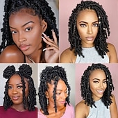 cheap Crochet Hair-8 Packs Pre-Separated Springy Afro Twist Hair Suitable for Damaged Soft Locs Synthetic Marley Twist Braiding Hair