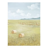 お買い得  風景画-ハング塗装油絵 手描きの 縦式 抽象画 コンテンポラリー インナーフレームなし(枠なし)