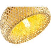 economico Supporti da incasso e semi incasso-plafoniera a led in rattan boho apparecchi di illuminazione a soffitto, plafoniera a semi incasso in rattan con paralume a gabbia intrecciata a mano, plafoniera moderna per corridoio cucina camera da