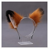 お買い得  ヘアスタイリングアクセサリー-キツネクリップ 猫耳 オオカミの足跡 コスプレ衣装 ハロウィン ファンシーパーティーコスチュームアクセサリー かわいいロリータぬいぐるみ kc キツネの耳の頭飾り 動物の耳のアクセサリー 猫耳カチューシャ