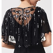 preiswerte Schals &amp; Umhänge-Goldene Zwanziger 1920er Retro Vintage Flapper-Schals Der große Gatsby Hochzeitsgast Pailletten Kostüm Damen Hochzeit Hochzeitsgast Party-Abendmode Erwachsene Schal