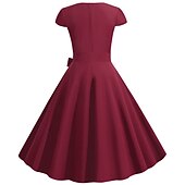 cheap Historical &amp; Vintage Costumes-Retro Vintage 1950s Vacation Dress Flapper Dress Swing Dress Christmas Party Dress Audrey Hepburn Women's Cosplay Costume Masquerade Casual Daily Dress Attire Christmas Party