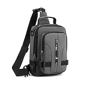 cheap Laptop Bags,Cases &amp; Sleeves-Men Anti Theft Chest Bag Shoulder Bags School Short Trip Messengers Bags Men&#039;s Nylon Sling Pack USB Charging Crossbody Backpack, Back to School Gift