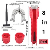ieftine chei și seturi-1 bucată 8 în 1 instrument de reparare a robinetului pentru chiuvetă, instalator antiderapant pentru robinet de baie de bucătărie și chiuvetă, instrument cheie pentru repararea instalațiilor sanitare