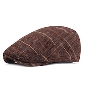 economico Cappelli da uomo-Per uomo Cappello basco Berretto in tweed Marrone Beige Cotone Streetwear Moda La moda degli anni &#039;20 Esterno Giornaliero Per uscire Banda Caldo