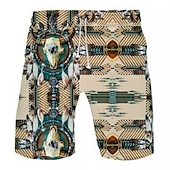 baratos Retro Vintage &amp; Ética-Homens Gráfico Cultura indiana Calção de Banho Bermuda de Surf Shorts de Natação Cintura Média Havaiana Étnico Boho Casual Diário Feriado Com Cordão Cintura elástica Impressão 3D Designer Roupa