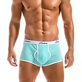 お買い得  メンズのボクサーパンツ-男性用 2パック ボクサー ポリエステル 高通気性 ソフト カラーブロック ミディアムウエスト ホワイト イエロー
