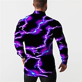 economico Camicie taglie forti da uomo-Per uomo Taglie Forti Camicia Grande e alto Stampe Grafiche Collo ripiegato Bottoni Manica Lunga Primavera &amp; Estate Sport Moda Streetwear Designer All'aperto Vacanza Top