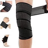 cheap Braces &amp; Supports-1pc Extra Long Elastic Knee Wrap Compression Bandage Brace Support for Legs Plantar Fasciitis Stabilising Ligaments Joint Pain Squat Basketball Running Tennis Soccer Football Volleyball