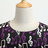 abordables Vestidos-Retro Antiguo 1950s vestido de vacaciones Vestido Flapper Vestido swing Notas musicales Mujer Mascarada Casual Diario Despedida de Soltera Adulto Vestido Vestidos de fiesta