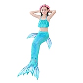 abordables Maillot de bain sirène-Enfants Fille Maillots de bain sirène Maillot de bain Bikini Utilisation Plage Dégradé Actif Plage Licou Maillots de bain 4-12 ans Eté Vert Claire