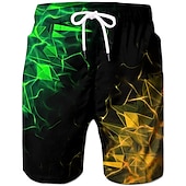 baratos Impressão Geométrica-Homens Gráfico Geométrica Calção Justo de Natação Shorts de Natação Bermuda de Surf Cintura Média Havaiana Designer Boho Casual Diário Feriado Com Cordão com forro de malha Cintura elástica Designer