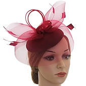 levne Fascinátory-fascinátory kentucky derby klobouk pokrývka hlavy organza polyester / polyamid fedora klobouk poddajný klobouk závojový klobouk čajový večírek dostih dámy den vintage styl vintage elegantní s