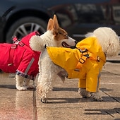cheap Raincoat-Dog Cat Rain Coat Rain Jacket Fashion Cute Winter Reflective Waterproof Comfortable Outdoor Casual Daily Dog Clothing for Corgi Pomeranian Baby Pet Papillon Small