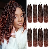 cheap Crochet Hair-Passion Twist Hair 12 Inch Water Wave Crochet Hair for Black Women Short Passion Twist Crochet Hair for Butterfly Locs 8 Packs Bob Spring Twist Hair Synthetic Curly Crochet Passion Twist Braiding Hair