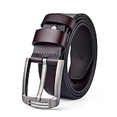 preiswerte Herren-Gürtel-Herren Ledergürtel Klassischer Jeansgürtel Schwarz Kaffee Dermis Retro Traditionell Glatt Freizeitskleidung Ausgehen Wochenende
