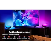 economico Luci intelligenti-Lampada da tavolo portatile LED Smart Light con atmosfere Bluetooth lampada da scrivania intelligente WiFi controllata vocalmente lampada a ritmo musicale Tuya USB