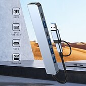 cheap USB Hubs-4/7/8 In 1 USB3.0 Type C Extender Hub Docking Station Multi USB Splitter Multiport Adapter USB 3.0 2.0 TF SD Reader Slot For for Mac Pro Mini iPad Pro Surface Pro lash Drive Mobile HDD