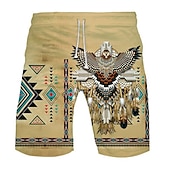 baratos Retro Vintage &amp; Ética-Homens Gráfico Cultura indiana Calção de Banho Bermuda de Surf Shorts de Natação Cintura Média Havaiana Étnico Boho Casual Diário Feriado Com Cordão Cintura elástica Impressão 3D Designer Roupa