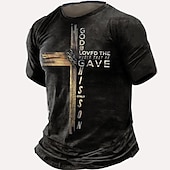 economico Magliette di fede-Per uomo Pop art Croce maglietta Magliette Manica corta maglietta Stampa 3D Girocollo Camicia Vintage Di tendenza Originale Esterno Informale Giornaliero Nero Primavera estate Abbigliamento S M L XL