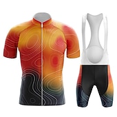 economico Set di abbigliamento da uomo-Per uomo Maglia da ciclismo con pantaloncini con bretelle Graffiti Manica Corta Bicicletta Completo Abbigliamento con 3 tasche posteriori Mountain Bike MTB Ciclismo su strada Cuscinetto 3D
