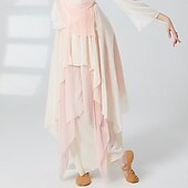 お買い得  ダンス練習着-アクティブウェア パンツ フリル スプライシング 女性用 性能 訓練 ハイウエスト ポリエステル