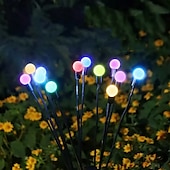 economico Luci paesaggistiche-2/4 confezioni luci lucciola solari impermeabili all&#039;aperto due modalità di luce persistente e lampeggiante 6/8/10 teste bianco caldo bianco multi colore
