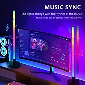 Недорогие Умный ночной свет-Смарт-светодиодная лампа LED Бар RGB Подъёмная ритмическая ночная лампа Музыка Bluetooth APP Пульт управления прикроватным настольным компьютерным игровым телевизионным атмосферным светом Shustar