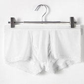 preiswerte Boxershorts für Herren-Herren 3 Pack Unterwäsche Boxer Slip Nylon Eis-Seide Atmungsaktiv Waschbar Komfortabel Glatt Mittlere Hüfthöhe Schwarz Weiß