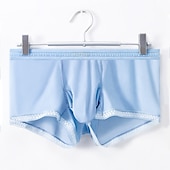 preiswerte Boxershorts für Herren-Herren 3 Pack Unterwäsche Boxer Slip Nylon Eis-Seide Atmungsaktiv Waschbar Komfortabel Glatt Mittlere Hüfthöhe Schwarz Weiß