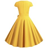 cheap Historical &amp; Vintage Costumes-Retro Vintage 1950s Vacation Dress Flapper Dress Swing Dress Christmas Party Dress Audrey Hepburn Women's Cosplay Costume Masquerade Casual Daily Dress Attire Christmas Party
