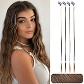 cheap Ponytails-Braid Hair Extensions 4 PCS Baby Braids Front Side Bang Curtain Bang Clip in Hair Extensions Long Braided Hair Piece Natural Soft Synthetic Hair for Women Daily Wear 20 Inch Cool Light Blonde