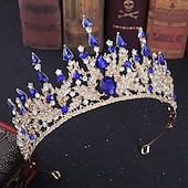 levne Doplňky pro úpravu vlasů-křišťálové korunky královny a čelenky s hřebínkovou čelenkou pro ženy a dívky korunky princezny vlasové doplňky pro svatební narozeniny halloween kostým cosplay