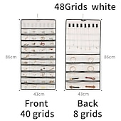 billige Smykkeoppbevaring-48grids hengende smykker oppbevaring øredobber halskjede armbånd hengende gjennomsiktig veske med rom holder organisator