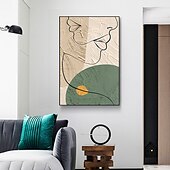 abordables Peintures portraits-peinture à l&#039;huile à la main peint à la main art mural abstrait personnes peinture sur toile décoration de la maison décor cadre tendu prêt à accrocher
