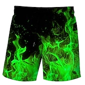 abordables Impression Géométrique-Homme Flamme Caleçons de Bain Surf Boardshort short de bain Taille médiale Hawaïen Bohème Extérieur Vacances Sortie Poche Cordon Taille elastique Designer Vêtement Tenue