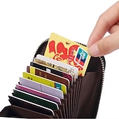 economico Portacartone RFID-Portafoglio con portacarte RFID in vera pelle con 16 scomparti per carte portadocumenti per patente di guida e portacarte di credito con chiusura magnetica scomparto singolo per donne e uomini
