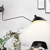 cheap Indoor Wall Lights-Simple Style Swing Wall Lamp with Dome Lampshade 1-2 Light Black Wall Lamp Suitable for Corridor Entrance Bedroom Dining Room E26/E27 Bulb