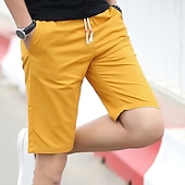 cheap Casual Shorts-Men&#039;s Casual Shorts Pocket Drawstring Elastic Waist Plain Breathable Quick Dry Knee Length Casual Daily Fashion Streetwear Black White