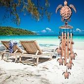 billiga Utomhusvägghängningar-1st vintage metall sköldpadda järn vindspel, utomhus gård musik dekorationer, festival presenter för familjen