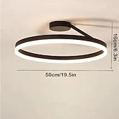 baratos Luzes de teto reguláveis-Luz de Teto LED 50cm Design de Círculo em Anel com 1 Lâmpada Dimerizável Acabamentos Pintados em Alumínio Estilo Moderno Luxuoso para Sala de Jantar Quarto Luminárias Penduradas 110-240V SOMENTE