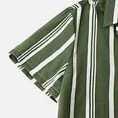 voordelige heren overhemd met knopen-Voor heren Overhemd Zomer overhemd Normaal shirt Overhemd met knopen Gestreepte shirts Zwart blauw Rood Groen Korte mouw Gestreept Strijkijzer Vakantie Straat Kleding Katoen Katoenmix Modieus Casual