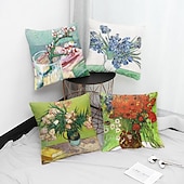 abordables Coussins, inserts et housses-van gogh double côté taie d&#039;oreiller 4 pc doux décoratif carré taie d&#039;oreiller taie d&#039;oreiller pour chambre salon canapé canapé chaise lavable en machine