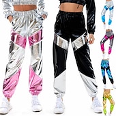 billiga Botten-Streetwear 80-talet Hiphop Byxa Maskerad Kryddiga tjejer Färgblock Dam Karnevalsdräkt Karnival Maskerad Möhippa Prideparad Pride månad Byxor