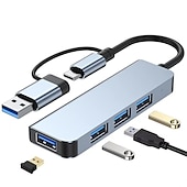cheap USB Hubs-4/7/8 In 1 USB3.0 Type C Extender Hub Docking Station Multi USB Splitter Multiport Adapter USB 3.0 2.0 TF SD Reader Slot For for Mac Pro Mini iPad Pro Surface Pro lash Drive Mobile HDD