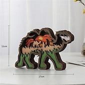 Недорогие Декоративные огни-Деревянные украшения в виде животных, светодиодный светильник, 3d полая резьба, домашний декор, фигурки, ремесла, офисный стол, украшения для спальни, аксессуары