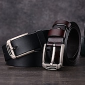 preiswerte Herren-Gürtel-Herren Ledergürtel Klassischer Jeansgürtel Schwarz Kaffee Dermis Retro Traditionell Glatt Freizeitskleidung Ausgehen Wochenende