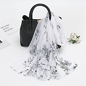 voordelige Sjaals-lente zomer mode bloemen dunne stijl chiffon sjaal sjaal lady print zachte vakantie strand-up wrap 150*50 cm