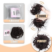 abordables Chignons-ébouriffé chignon désordonné chignon postiche extension de cheveux queue de cheval avec élastique élastique chignon queue de cheval postiche extensions de cheveux synthétiques chouchous queue de