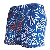 voordelige heren boxer zwembroek-Voor heren Badpak Lange zwembroeken Zwemshorts Boardshorts Zomer korte broeken Afdrukken Haai Brief 3D Ademend Sneldrogend Feestdagen Zwembad Sexy Rekken 1 5 Lage Taille Rekbaar